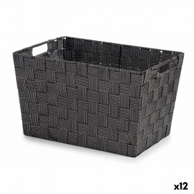 Cestino Nero Stoffa 25 x 20 x 35 cm (12 Unità)
