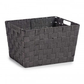Cestino Nero Stoffa 25 x 20 x 35 cm (12 Unità)