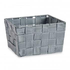 Cestino Intrecciato Grigio Stoffa (15 x 10,5 x 20 cm) (24 Unità)