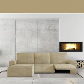 Rivestimento per chaise longue a braccio corto sinistra Eysa JAZ Beige 120 x 120 x 360 cm