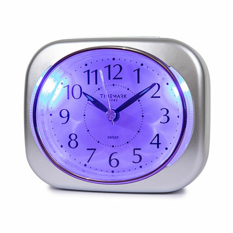 Orologio-Sveglia Analogico Timemark 10 x 8,5 x 4 cm Argentato Classico