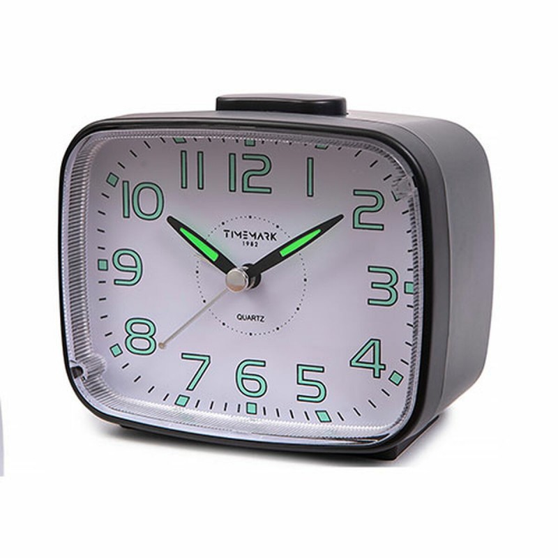 Orologio-Sveglia Analogico Timemark 12 x 9,5 x 6,5 cm Nero Classico