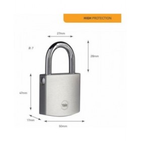 Lucchetto con chiave Yale Rettangolare Argentato