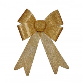 Decorazione Natalizia Fiocco 23 x 3 x 30 cm Dorato PVC 33 x 33 x 3 cm (24 Unità)