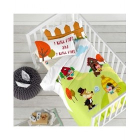 Lenzuolo con angoli HappyFriday MR FOX Multicolore 60 x 120 x 14 cm Maiale