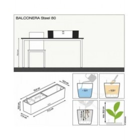 Vaso Autoirrigante Lechuza Argentato 79 x 19 x 19 cm Rettangolare