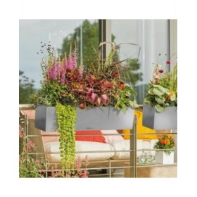 Vaso Autoirrigante Lechuza Argentato 79 x 19 x 19 cm Rettangolare