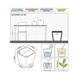Vaso Lechuza Ø 50 cm Plastica Rettangolare