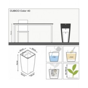 Vaso Lechuza 40 x 40 x 75 cm Plastica Quadrato