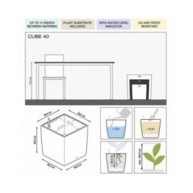 Vaso Lechuza 36 x 36 x 40 cm Nero polipropilene Plastica