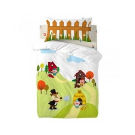 Lenzuolo con angoli HappyFriday MR FOX Multicolore 70 x 140 x 14 cm Maiale