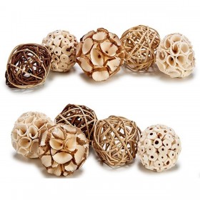Sfera Decorativa Bianco Marrone Nero Naturale (24 Unità)