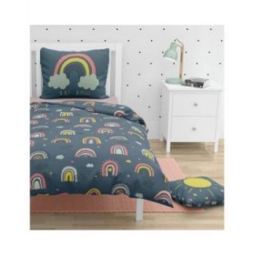Set di copripiumino Roupillon rainbow 140 x 200 cm Azzurro 2 Pezzi