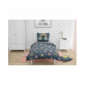 Set di copripiumino Roupillon rainbow 140 x 200 cm Azzurro 2 Pezzi