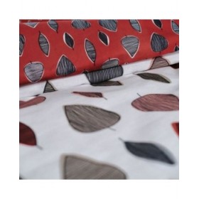 Set di copripiumino TODAY Leaves Bianco Rosso 240 x 220 cm 3 Pezzi