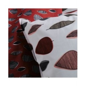 Set di copripiumino TODAY Leaves Bianco Rosso 240 x 220 cm 3 Pezzi