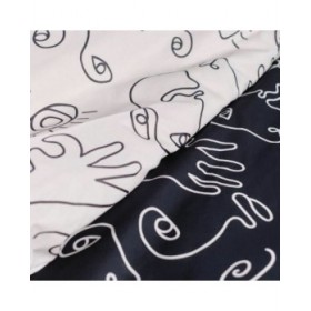 Set di copripiumino TODAY faces Nero 220 x 240 cm 3 Pezzi