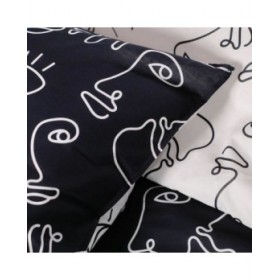 Set di copripiumino TODAY faces Nero 220 x 240 cm 3 Pezzi