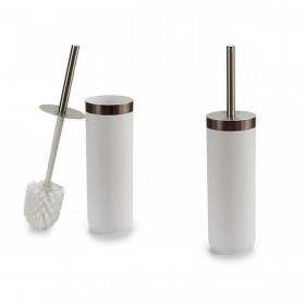 Scopino per il Bagno Bianco Argentato Plastica 9,5 x 38,5 x 9,5 cm (6 Unità)