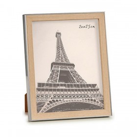 Cornice Portafoto 23 x 27 x 2 cm Argentato Marrone Plastica Vetro (6 Unità)