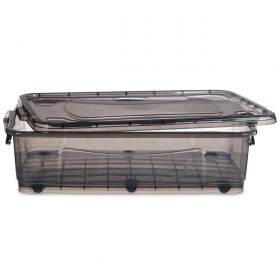 Scatola con Ruote per Organizzare Antracite Plastica 40 L 46,5 x 20 x 72,5 cm (6 Unità)