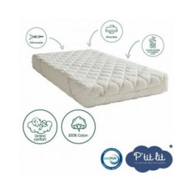 Materasso per culla P'TIT LIT Organic Cotton 120 x 60 cm