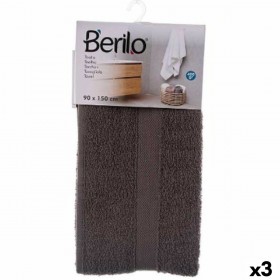 Telo da bagno 90 x 150 cm Grigio (3 Unità)