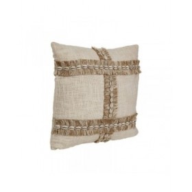 Cuscino Romimex Beige Cotone Conchiglie 45 x 8 x 45 cm