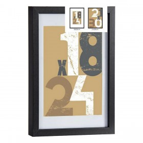 Cornice Portafoto 24 x 2,5 x 32,5 cm Nero Vetro Legno MDF (6 Unità)