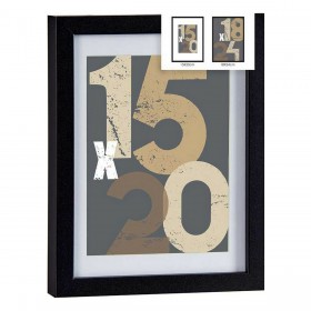 Cornice Portafoto 20,5 x 2,5 x 26,5 cm Nero Vetro Legno MDF (6 Unità)