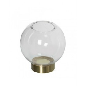 Vaso Alexandra House Living Trasparente Dorato Cristallo 15 x 15 cm Portacandele