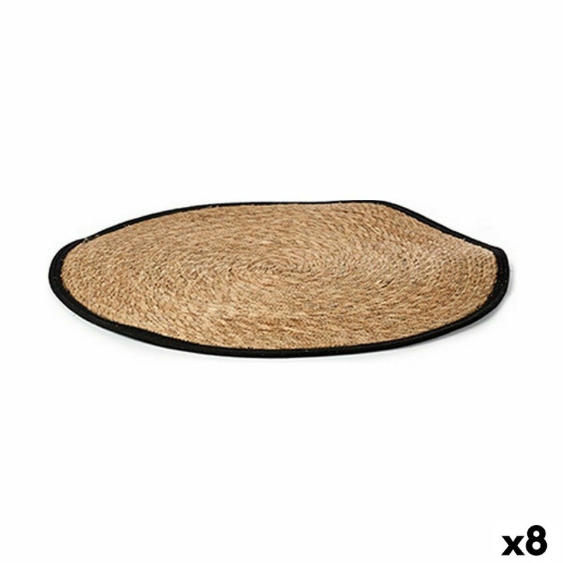 Tappeto Nero Naturale Fibra naturale 100 x 1 x 100 cm (8 Unità)