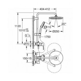Colonna doccia Grohe Vitalio Comfort 250