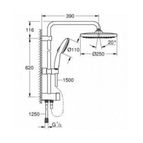 Colonna doccia Grohe Vitalio Start System 250 Plastica