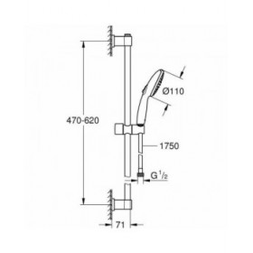 Colonna doccia Grohe Vitalio Start 110 Plastica