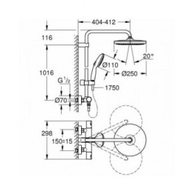 Colonna doccia Grohe Vitalio Start System 250 Silicone