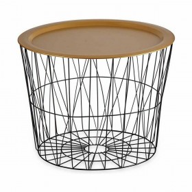 Tavolo aggiuntivo Nero Dorato Metallo 62 x 45,5 x 62 cm (4 Unità)