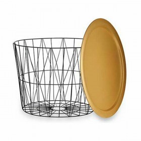 Tavolo aggiuntivo Nero Dorato Metallo 62 x 45,5 x 62 cm (4 Unità)