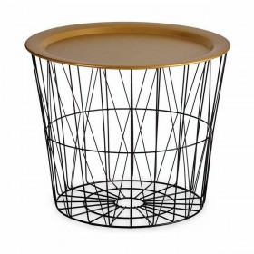 Tavolo aggiuntivo Nero Dorato Metallo 52 x 40 x 52 cm (4 Unità)