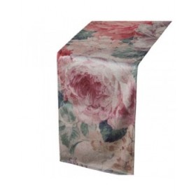 Runner da Tavolo Alexandra House Living Rosa Tessile 180 x 30 cm Velluto Floreale