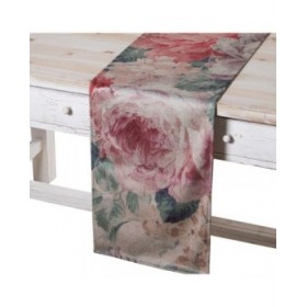 Runner da Tavolo Alexandra House Living Rosa Tessile 180 x 30 cm Velluto Floreale