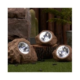 Lampada ad energia solare Lumisky ROCKY BROWN Grigio (3 Unità) (3 Pezzi)