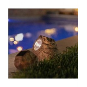 Lampada ad energia solare Lumisky ROCKY BROWN Grigio (3 Unità) (3 Pezzi)