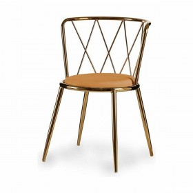 Sedia Metallo Rombos Dorato Senape 50,5 x 73 x 51 cm (2 Unità)