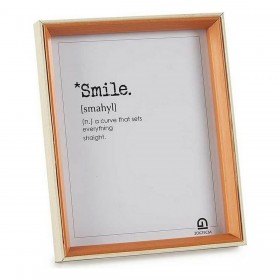 Cornice Portafoto 22 x 27 x 3 cm Cristallo Marrone Bianco Legno MDF (6 Unità)