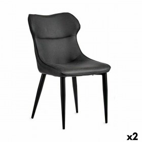 Poltrona Nero Antracite Acciaio 49 x 86 x 60 cm (2 Unità)