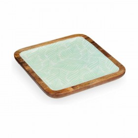 Centrotavola Bianco Marrone Verde Foglia della pianta 25 x 25 cm (6 Unità)