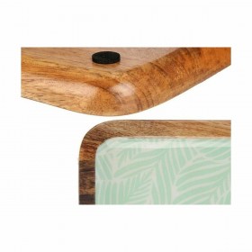 Centrotavola Bianco Marrone Verde Foglia della pianta 25 x 25 cm (6 Unità)
