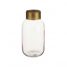 Vaso Rosa Dorato Vetro 11,5 x 24 x 11,5 cm (6 Unità)