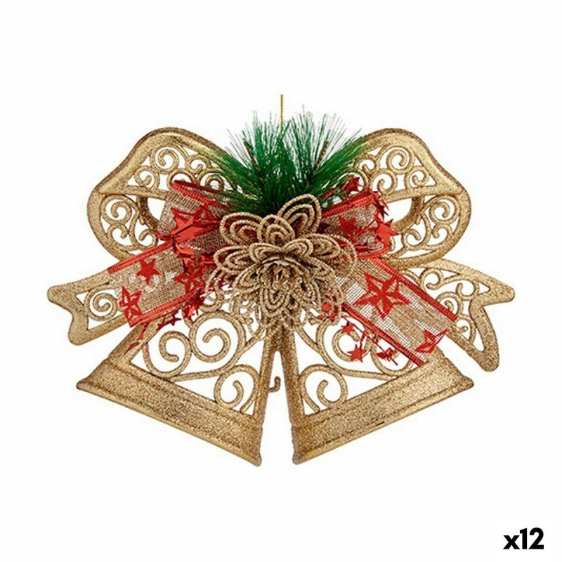 Decorazione Natalizia Cappe Rosso Verde Dorato PVC 28 x 23 x 5 cm (12 Unità)